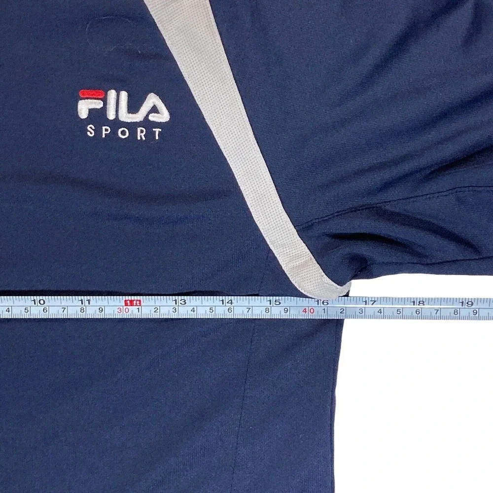 FILA Sport Boys LARGE Athletic T-Shirt Stretch Short Sleeves Blue Youth Crewneck - Picture 2 of 7